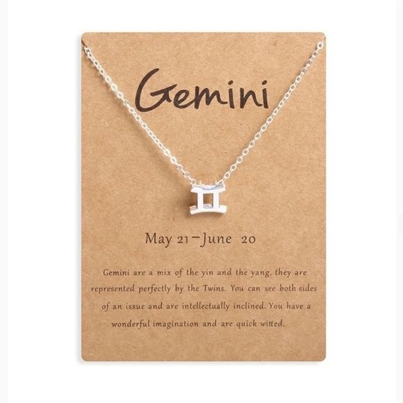 Gemini Pendant Silver Plated Necklace NWOT - Picture 1 of 1